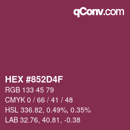 Color code: HEX #852D4F | qconv.com