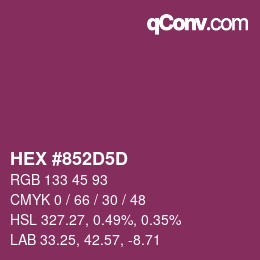 カラーコード: HEX #852D5D | qconv.com