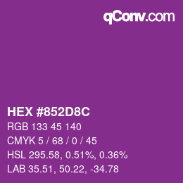Color code: HEX #852D8C | qconv.com