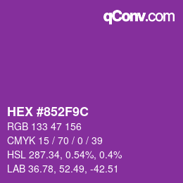 Color code: HEX #852F9C | qconv.com