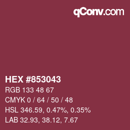 カラーコード: HEX #853043 | qconv.com