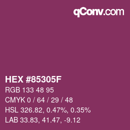 カラーコード: HEX #85305F | qconv.com