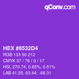 Color code: HEX #8532D4 | qconv.com