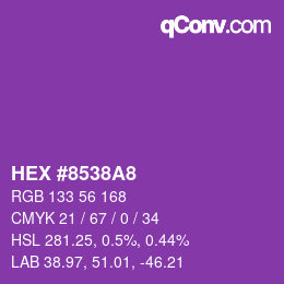 カラーコード: HEX #8538A8 | qconv.com