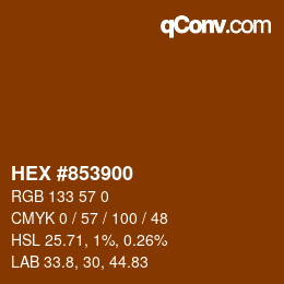 Color code: HEX #853900 | qconv.com