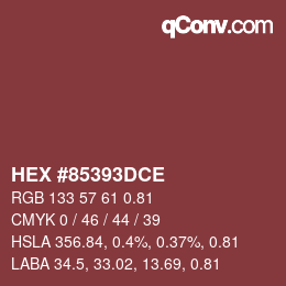 カラーコード: HEX #85393DCE | qconv.com