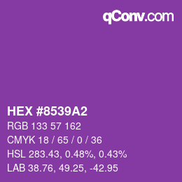 カラーコード: HEX #8539A2 | qconv.com