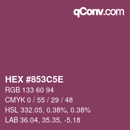 Farbcode: HEX #853C5E | qconv.com