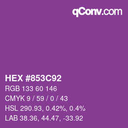 Color code: HEX #853C92 | qconv.com