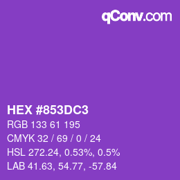 カラーコード: HEX #853DC3 | qconv.com