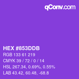 Color code: HEX #853DDB | qconv.com