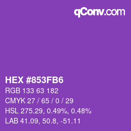 Farbcode: HEX #853FB6 | qconv.com