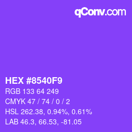 Color code: HEX #8540F9 | qconv.com