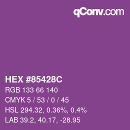 Color code: HEX #85428C | qconv.com