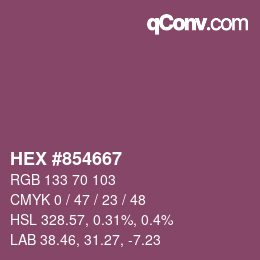 カラーコード: HEX #854667 | qconv.com