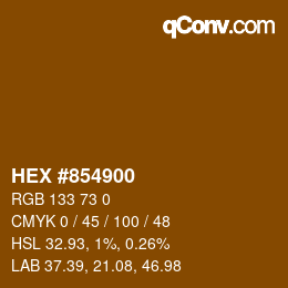 Color code: HEX #854900 | qconv.com