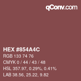Color code: HEX #854A4C | qconv.com