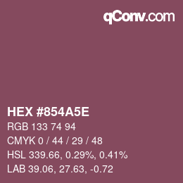 Color code: HEX #854A5E | qconv.com