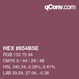 Code couleur: HEX #854B5E | qconv.com