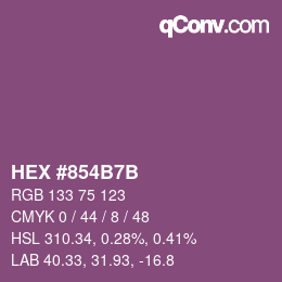 Color code: HEX #854B7B | qconv.com