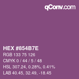 Color code: HEX #854B7E | qconv.com