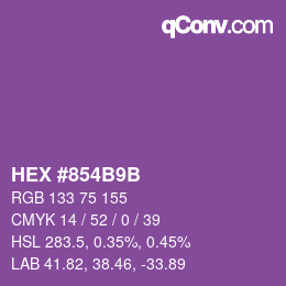 颜色代码: HEX #854B9B | qconv.com
