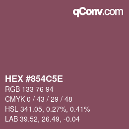 Color code: HEX #854C5E | qconv.com