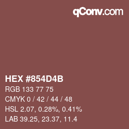 Color code: HEX #854D4B | qconv.com