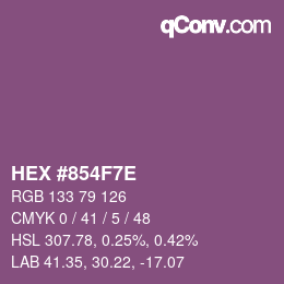 Color code: HEX #854F7E | qconv.com