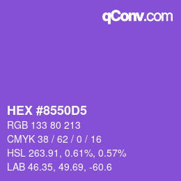 Color code: HEX #8550D5 | qconv.com