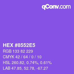 Color code: HEX #8552E5 | qconv.com