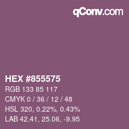 Código de color: HEX #855575 | qconv.com