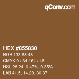 Color code: HEX #855830 | qconv.com