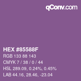 Color code: HEX #85588F | qconv.com