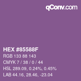 Color code: HEX #85588F | qconv.com