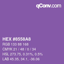 Color code: HEX #8558A8 | qconv.com