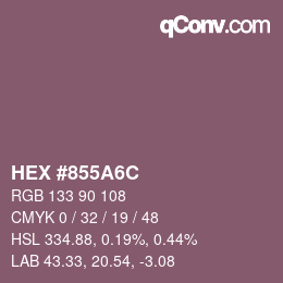 Color code: HEX #855A6C | qconv.com