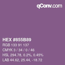 カラーコード: HEX #855B89 | qconv.com