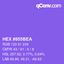 カラーコード: HEX #855BEA | qconv.com