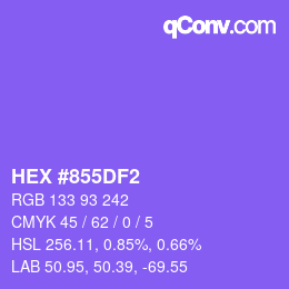 カラーコード: HEX #855DF2 | qconv.com