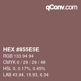 Color code: HEX #855E5E | qconv.com