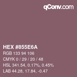 Color code: HEX #855E6A | qconv.com
