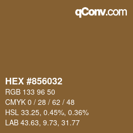 Farbcode: HEX #856032 | qconv.com