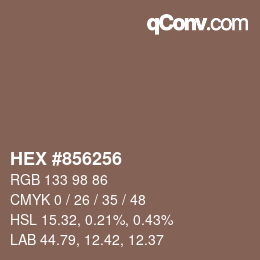 Color code: HEX #856256 | qconv.com