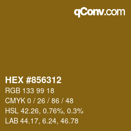 Color code: HEX #856312 | qconv.com