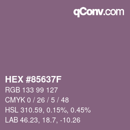 Code couleur: HEX #85637F | qconv.com
