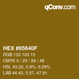 Color code: HEX #85640F | qconv.com