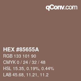 Código de color: HEX #85655A | qconv.com