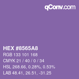 Color code: HEX #8565A8 | qconv.com