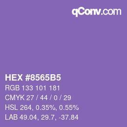 Color code: HEX #8565B5 | qconv.com